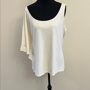 Cache White One-Shoulder Draped Tank